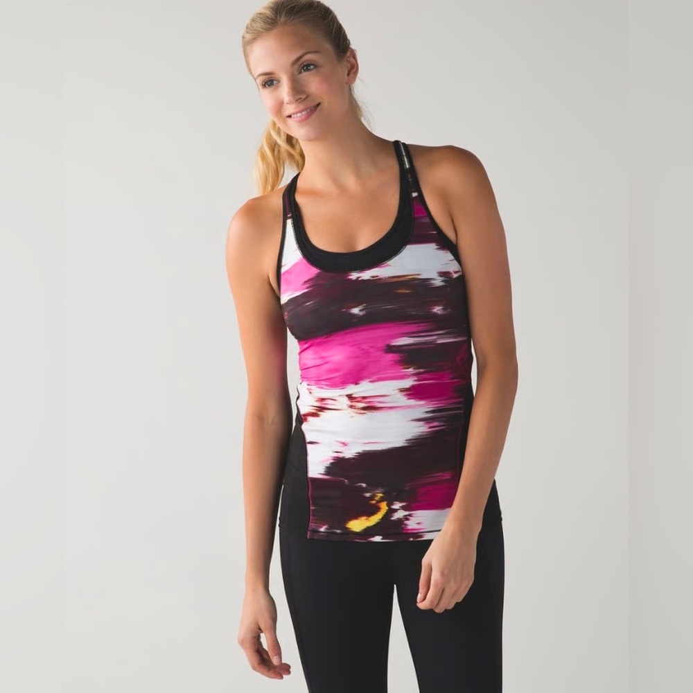 Lululemon Cool Racerback Shine On Berry Rumble Tank